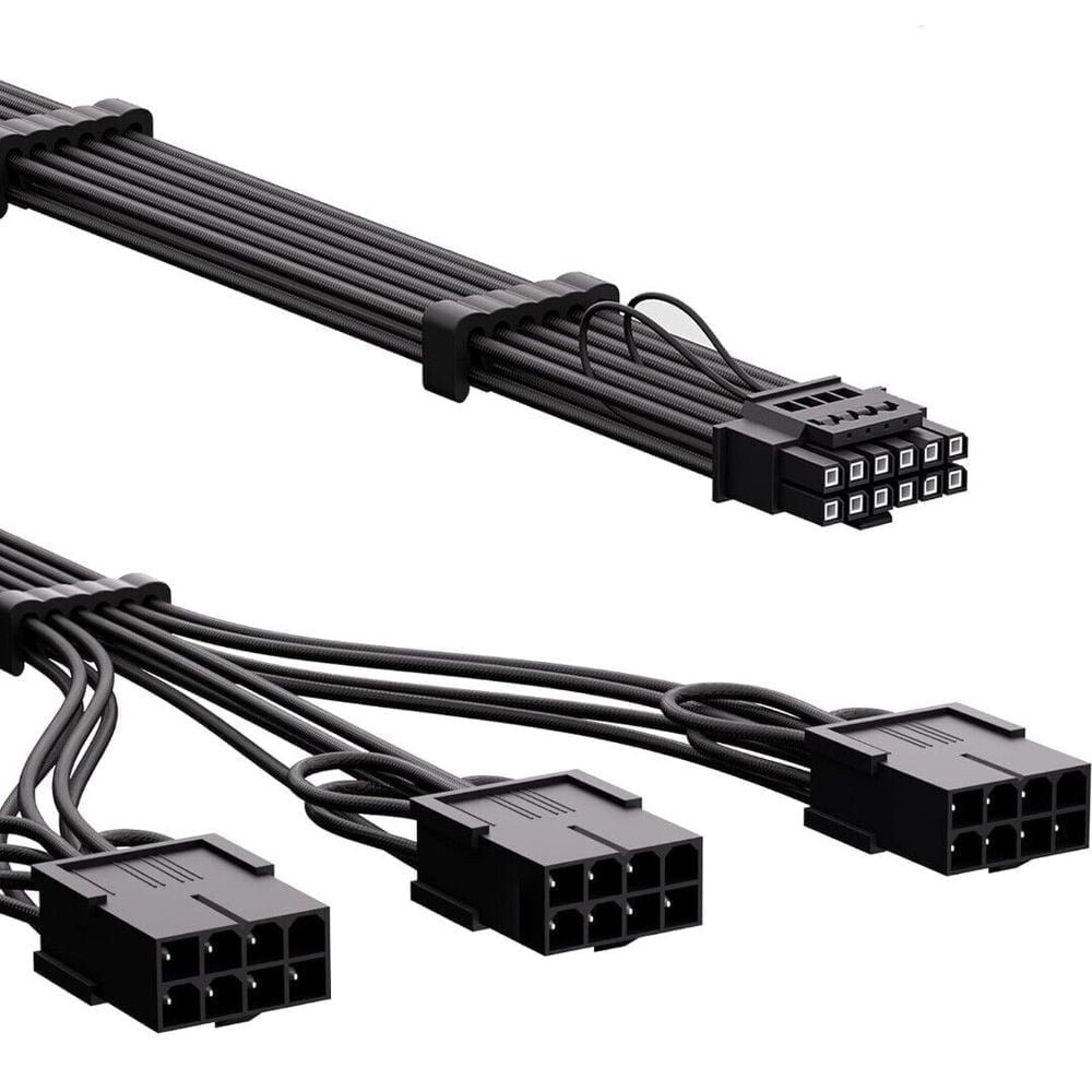 PCIe 5.0 Extension Cable, 16 Pin (12+4) Male to PCIE 5.0 3x8 (6+2) Pin Female Sl